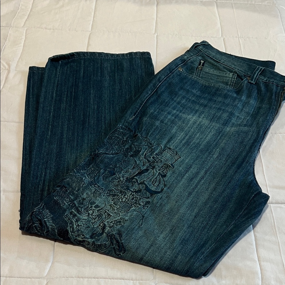 Ecko Unlimited Men's Dark Blue Relaxed Jeans